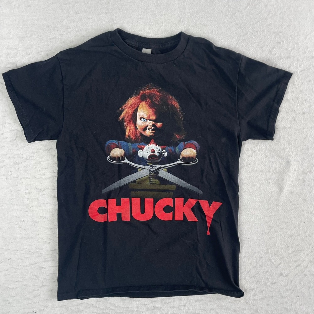Gildan Chucky T-Shirt Mens Small Black Horror Movie Child's Play Short Sleeve